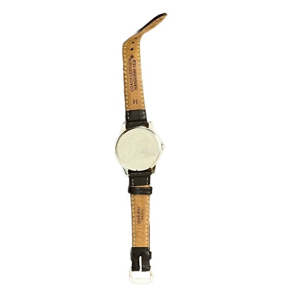 Coach Wrist Watch Ladies Analog Date Logo Silver-tone deBeer Black Leather Band‎ - Picture 4 of 9
